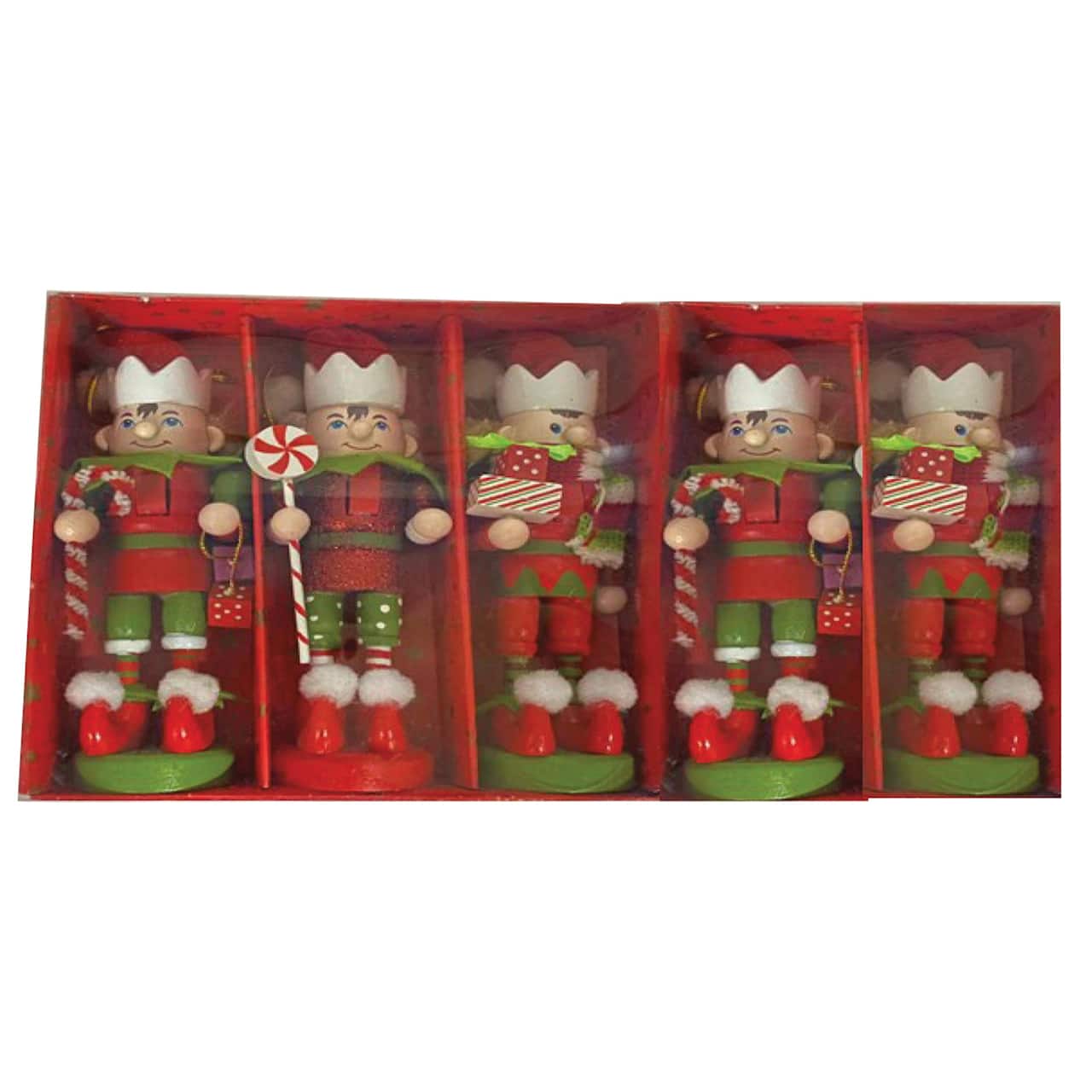 Santa's Workshop 5" Elf Nutcracker Ornaments Set